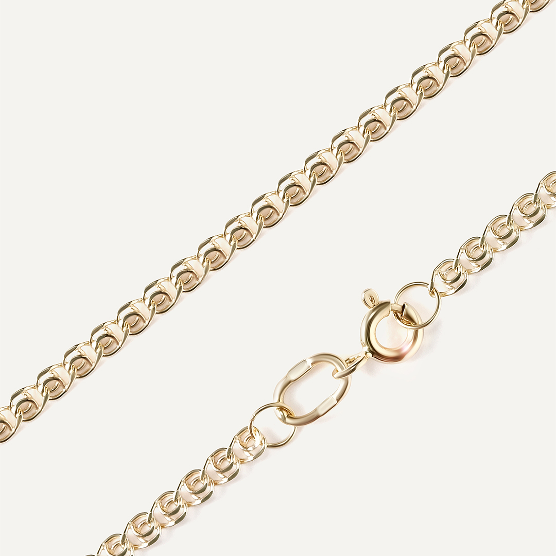 Цепь из желтого золота плетение "Love"