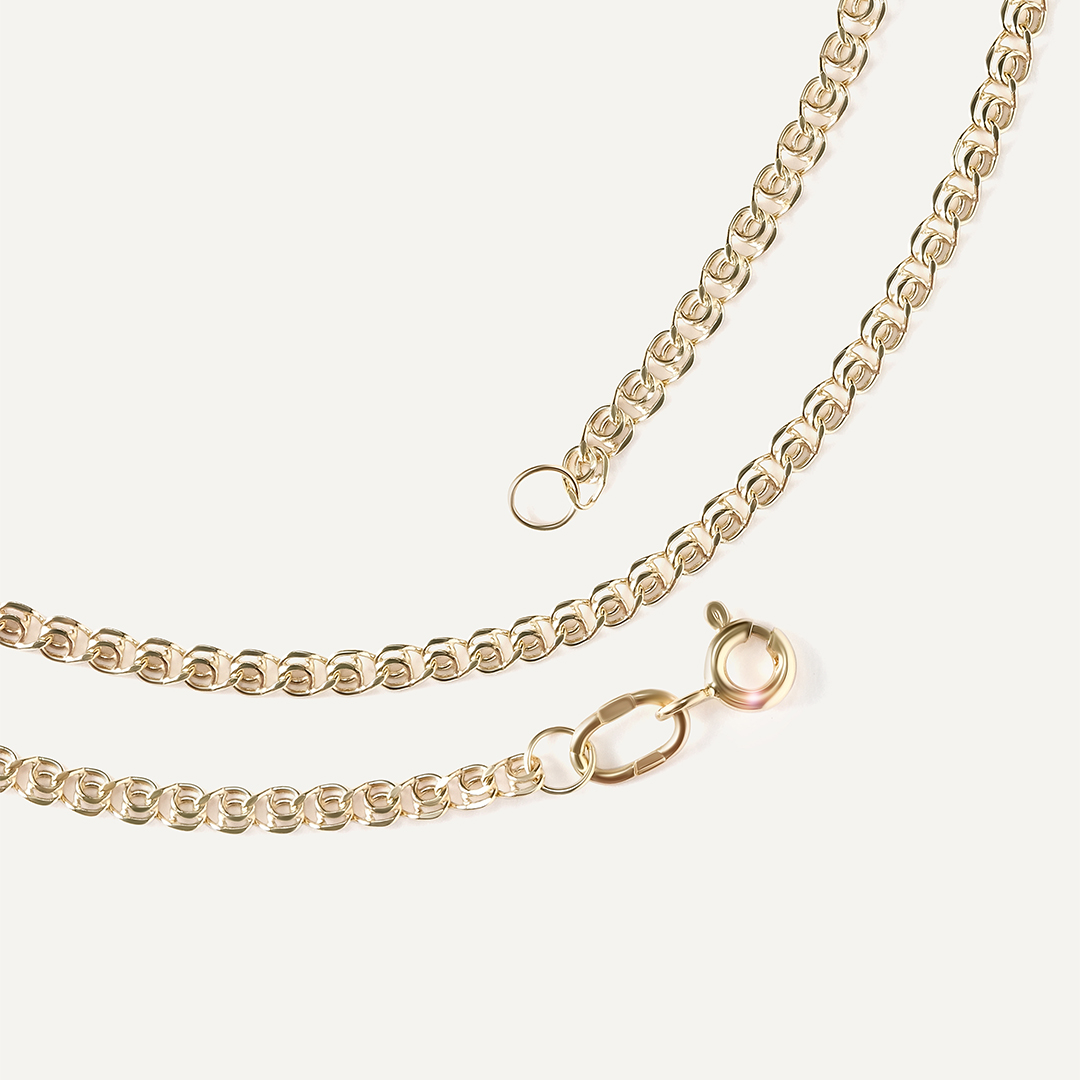 Цепь из желтого золота плетение "Love"