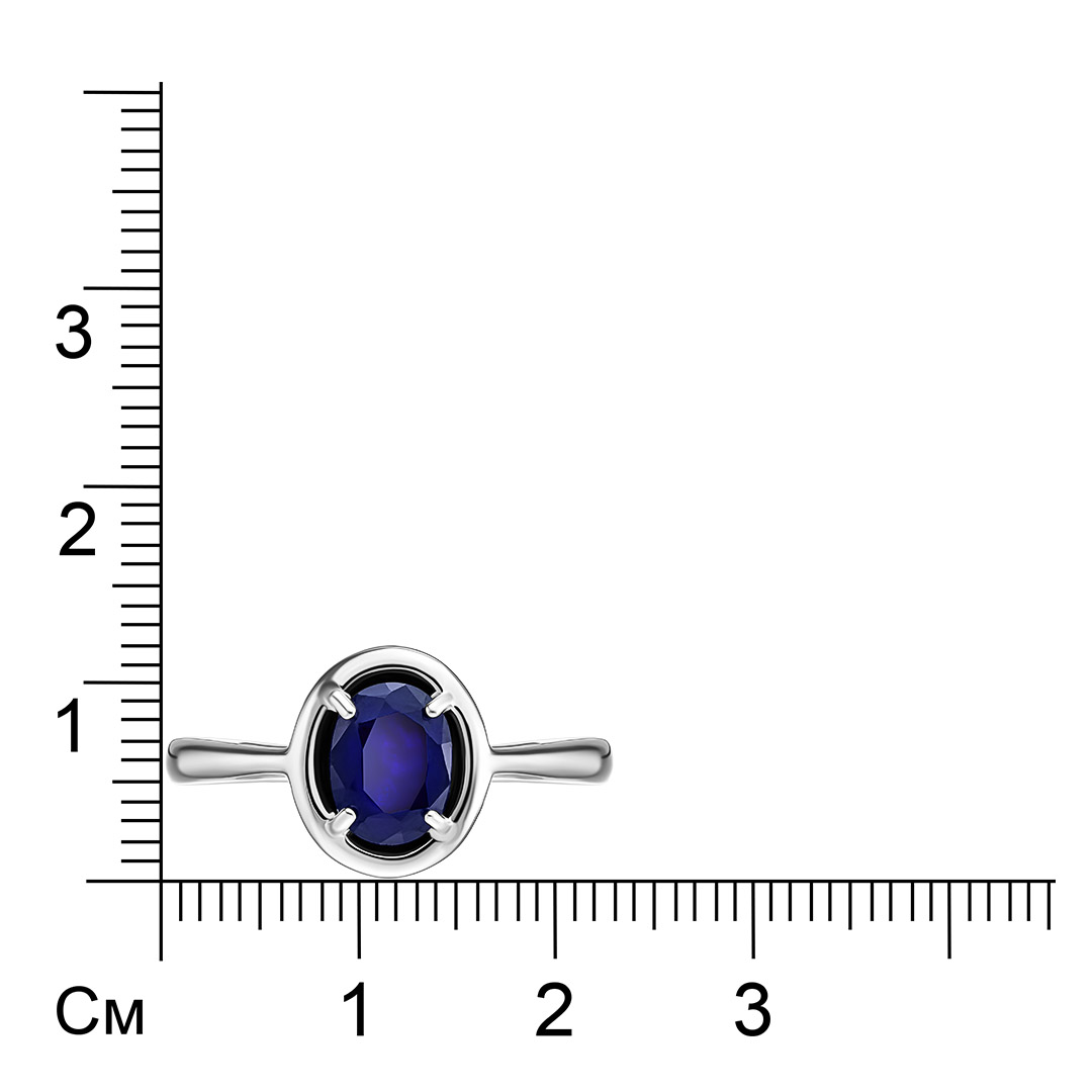 Серебряное кольцо 925 пробы; вставки 1 Сапфир U/2 0,997