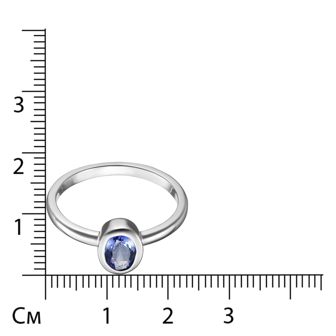 Серебряное кольцо 925 пробы; вставки 1 Танзанит 0,75 ct;