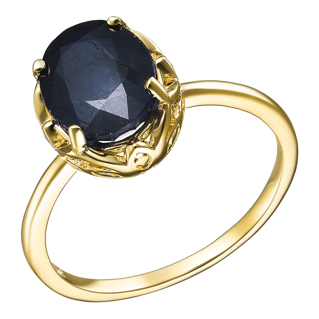 Серебряное кольцо 925 пробы; вставки 1 Сапфир U/2 3,55ct;