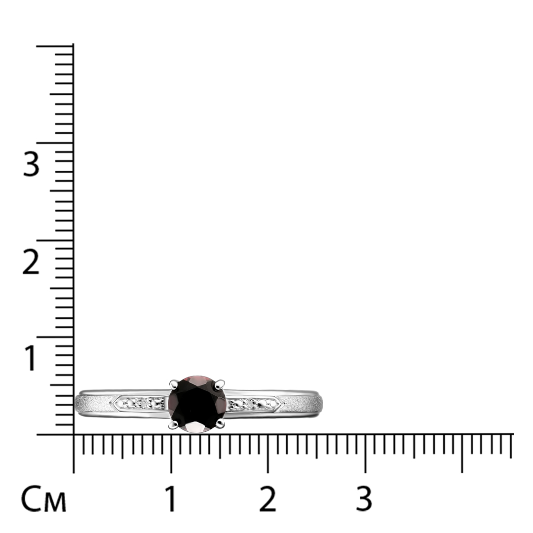 Серебряное кольцо 925 пробы; вставки 1 Гранат; 2 Бр.Кр-17 0,008 2/3A;