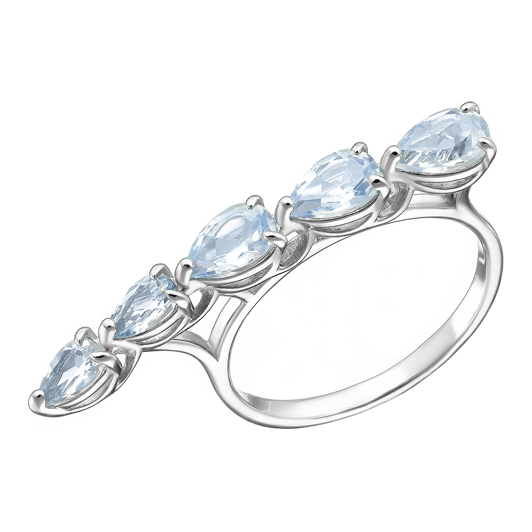 Серебряное кольцо 925 пробы; вставки 5 Топаз;