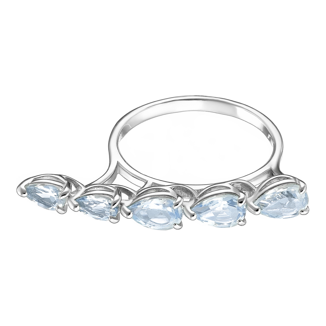 Серебряное кольцо 925 пробы; вставки 5 Топаз;
