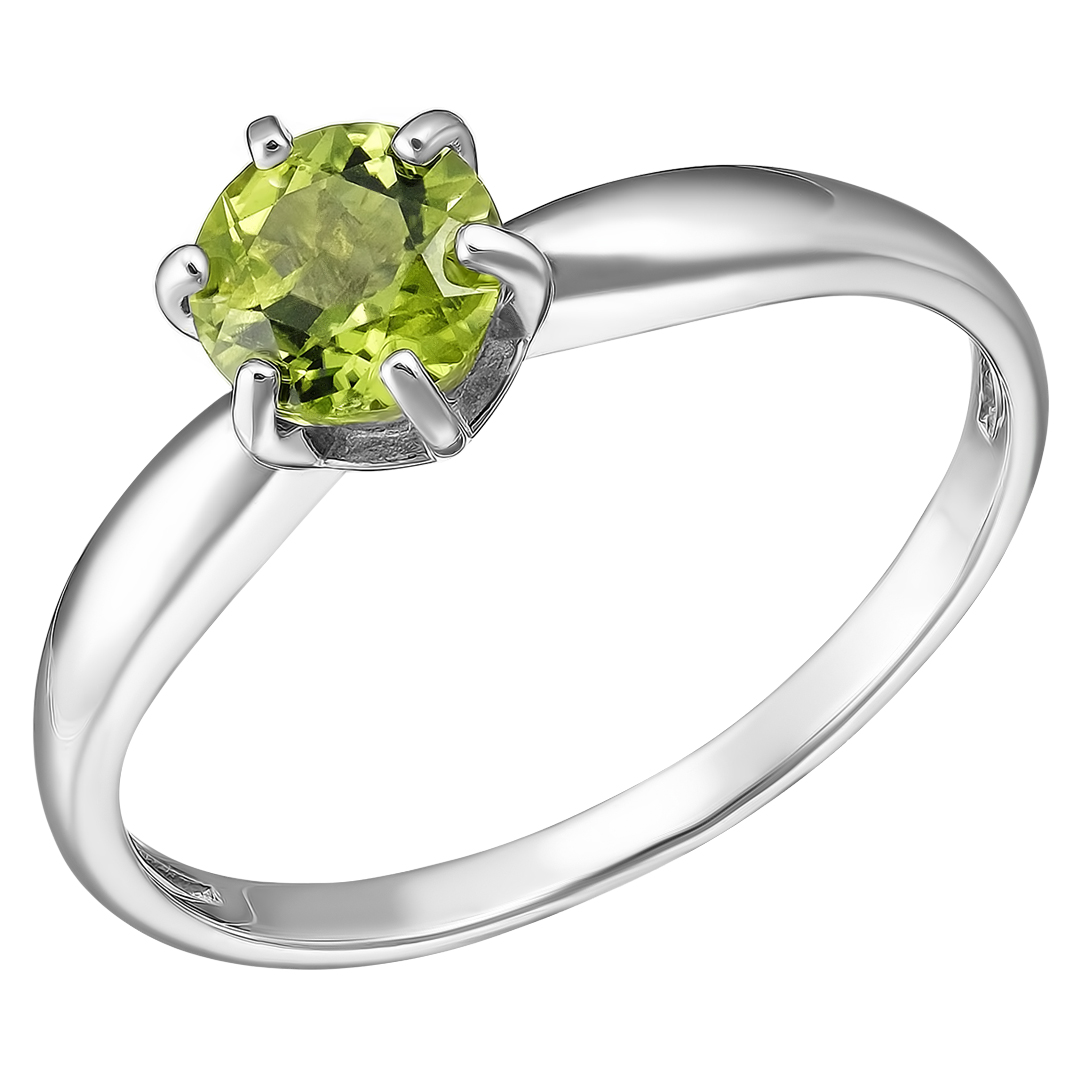 Серебряное кольцо 925 пробы; вставки 1 Хризолит;