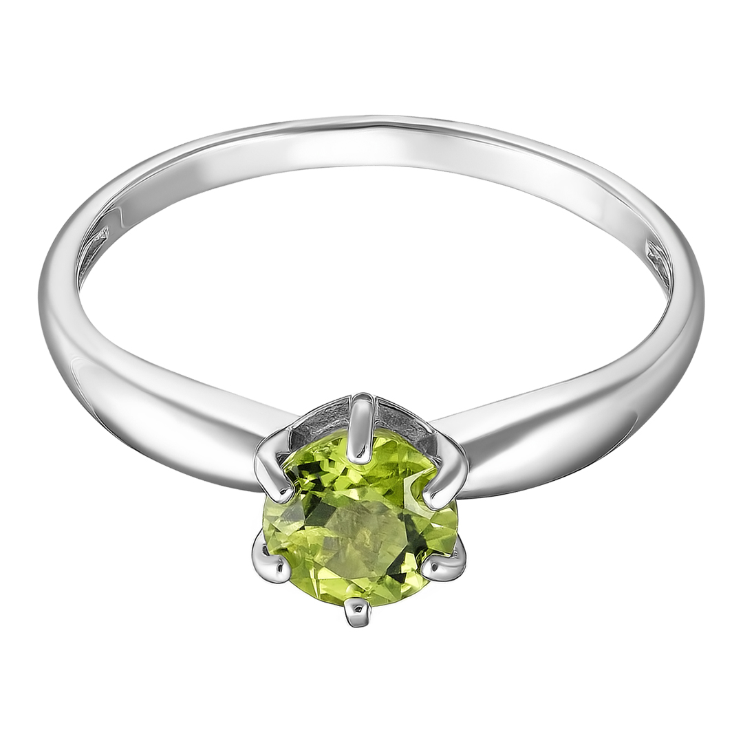 Серебряное кольцо 925 пробы; вставки 1 Хризолит;