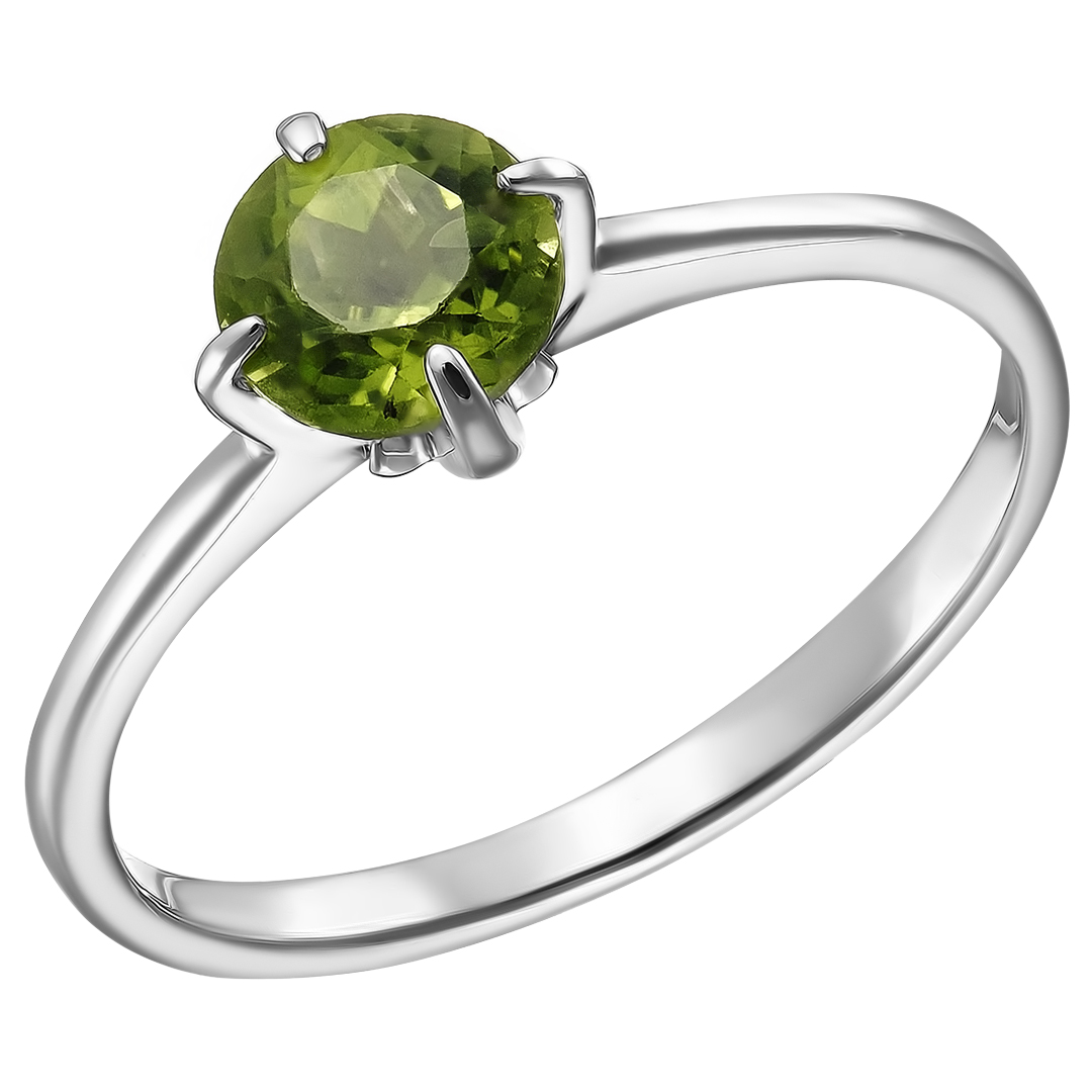 Серебряное кольцо 925 пробы; вставки 1 Хризолит;