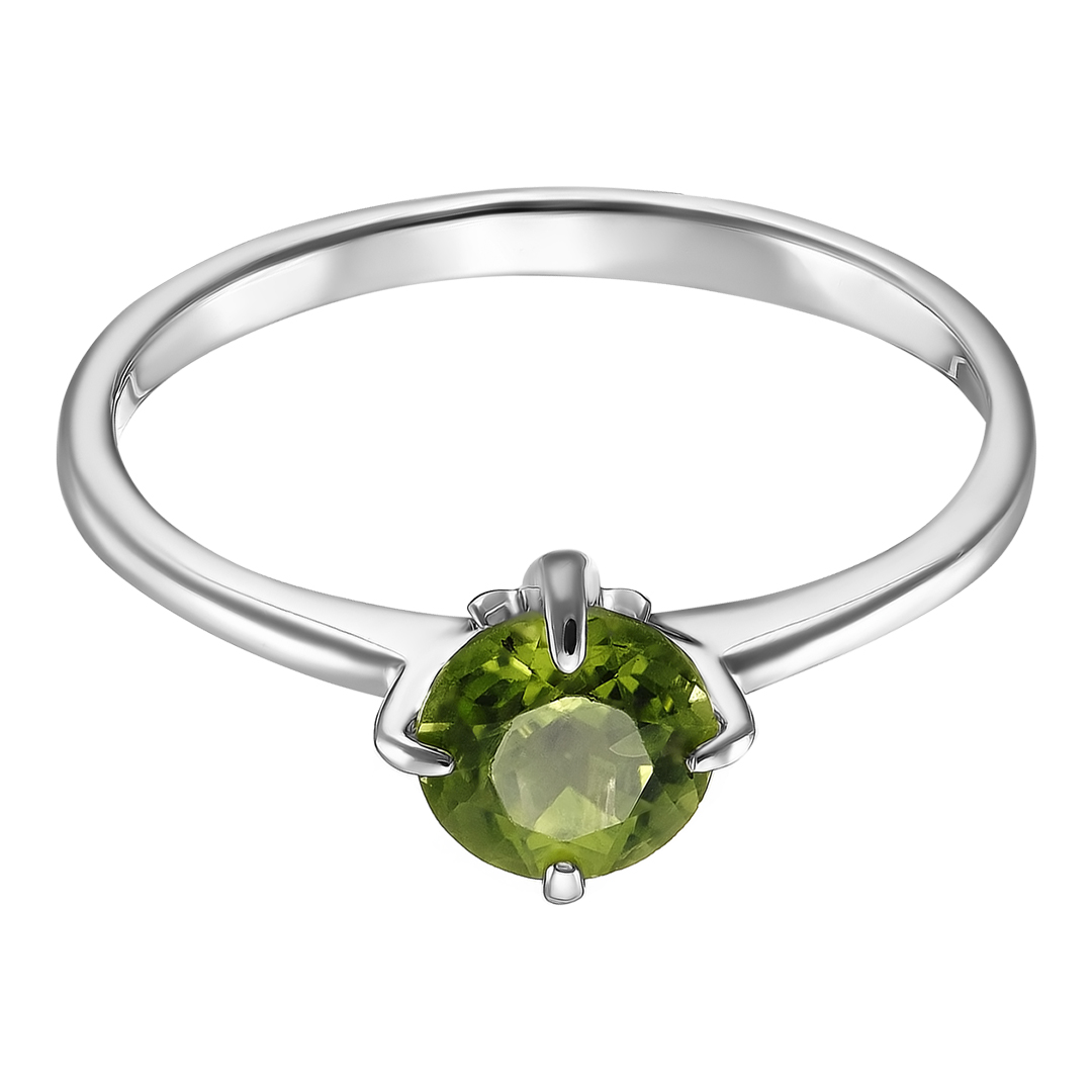 Серебряное кольцо 925 пробы; вставки 1 Хризолит;