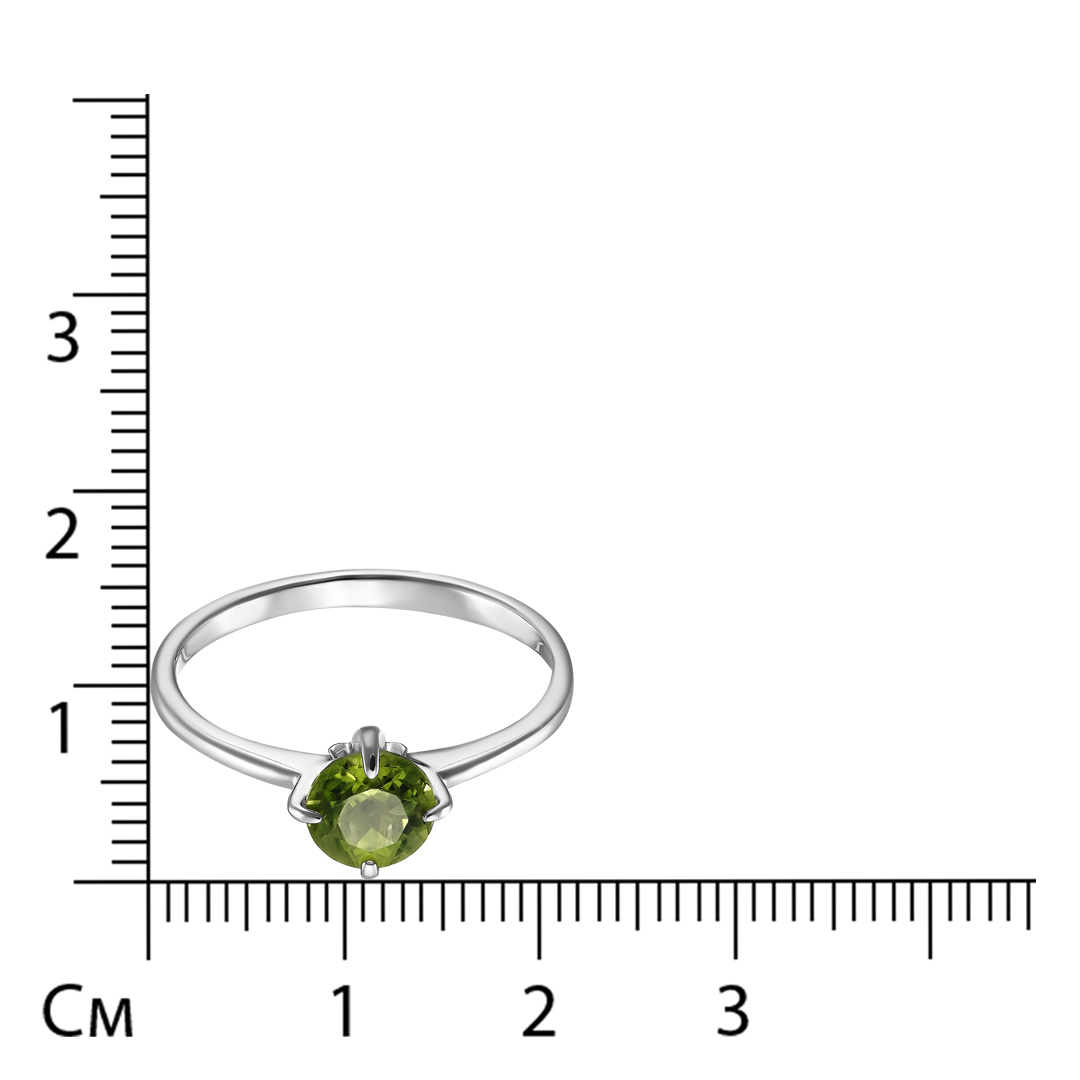 Серебряное кольцо 925 пробы; вставки 1 Хризолит;