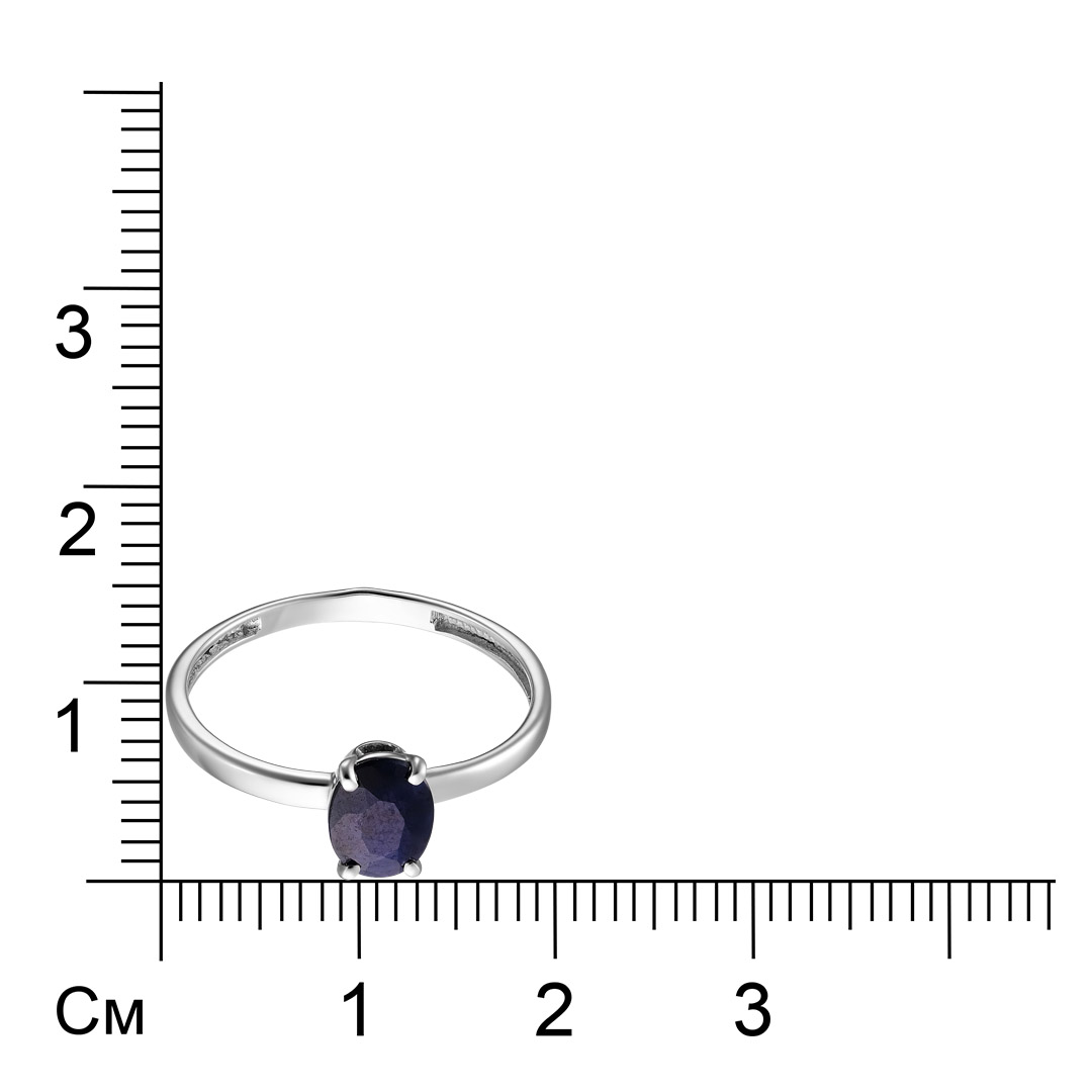 Серебряное кольцо 925 пробы; вставки 1 Сапфир U/2 1,01