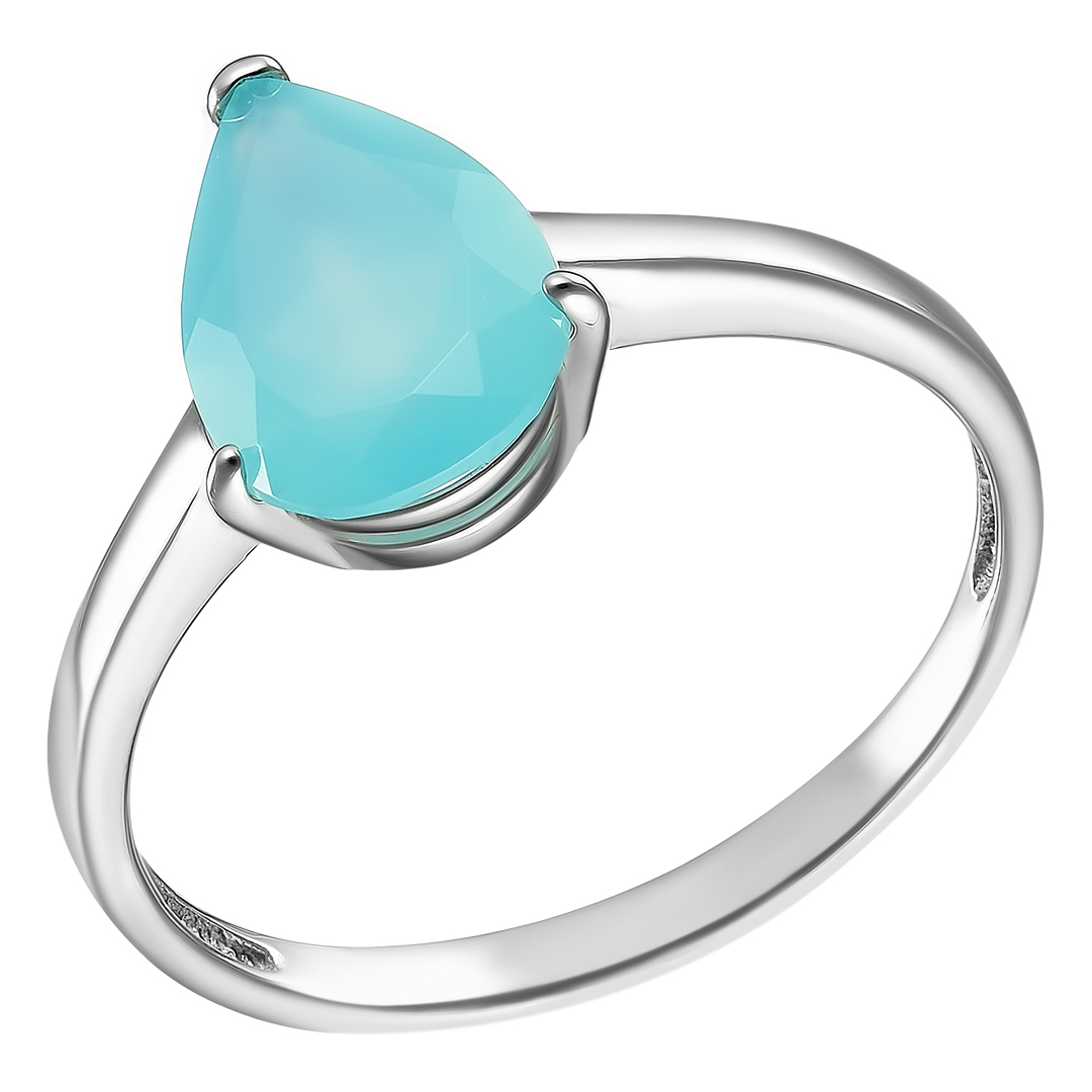Серебряное кольцо 925 пробы; вставки 1 Халцедон мятный;