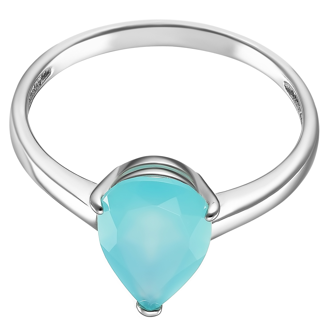 Серебряное кольцо 925 пробы; вставки 1 Халцедон мятный;