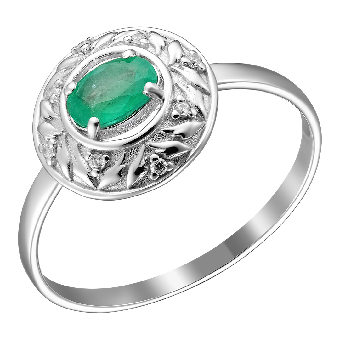 Серебряное кольцо с изумрудом
