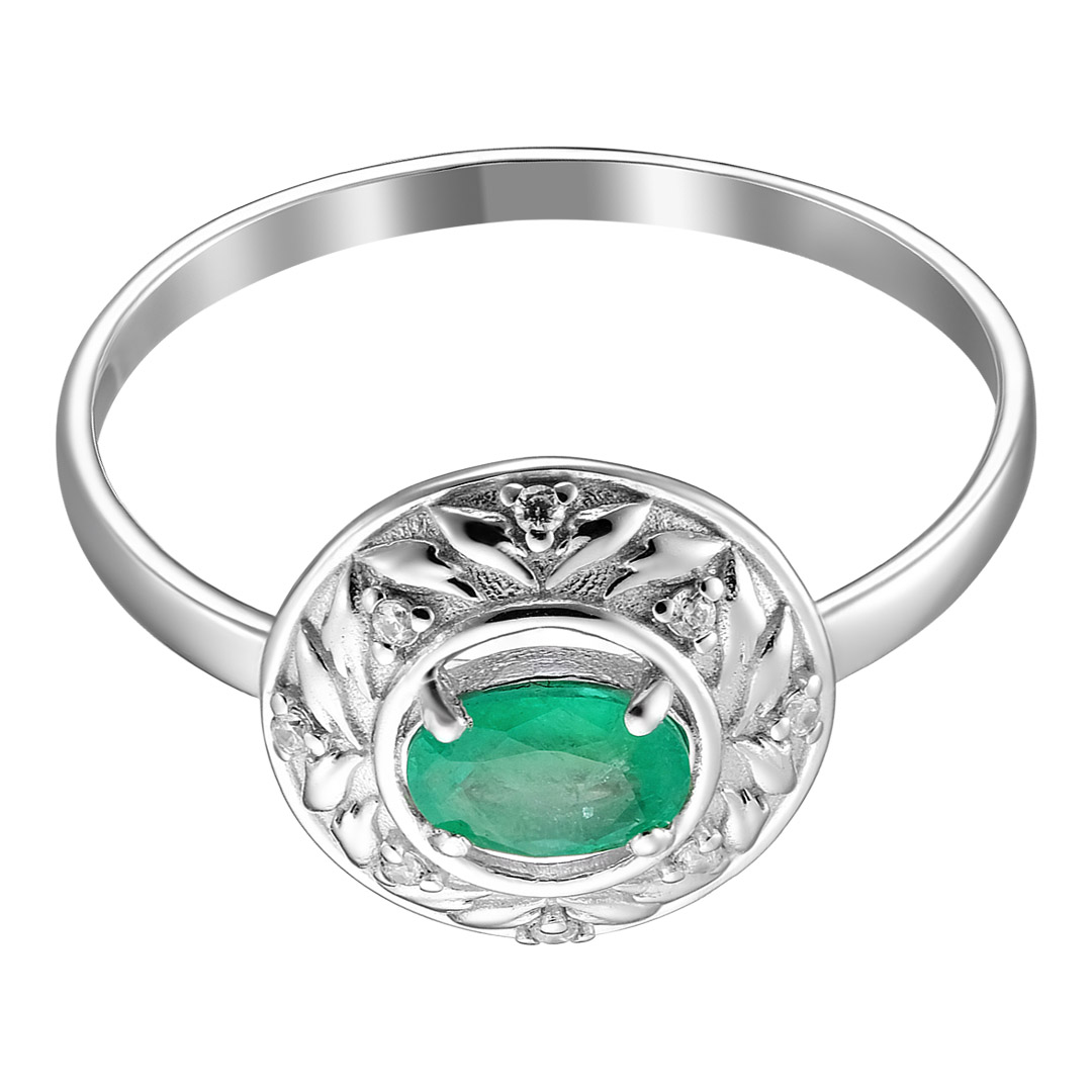 Серебряное кольцо с изумрудом