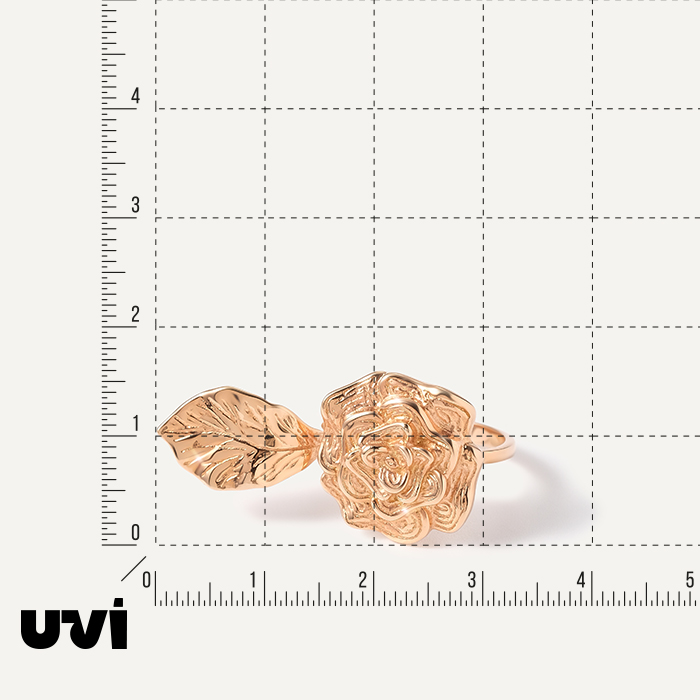 Серебряное незамкнутое кольцо "Роза"