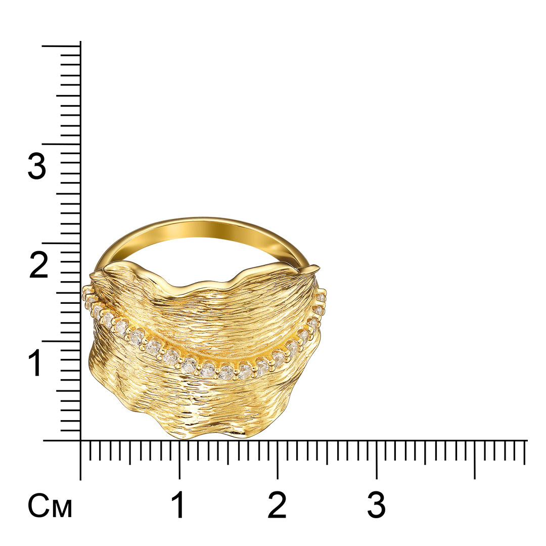 Серебряное кольцо 925 пробы; вставки 19 Фианит бесцв.;