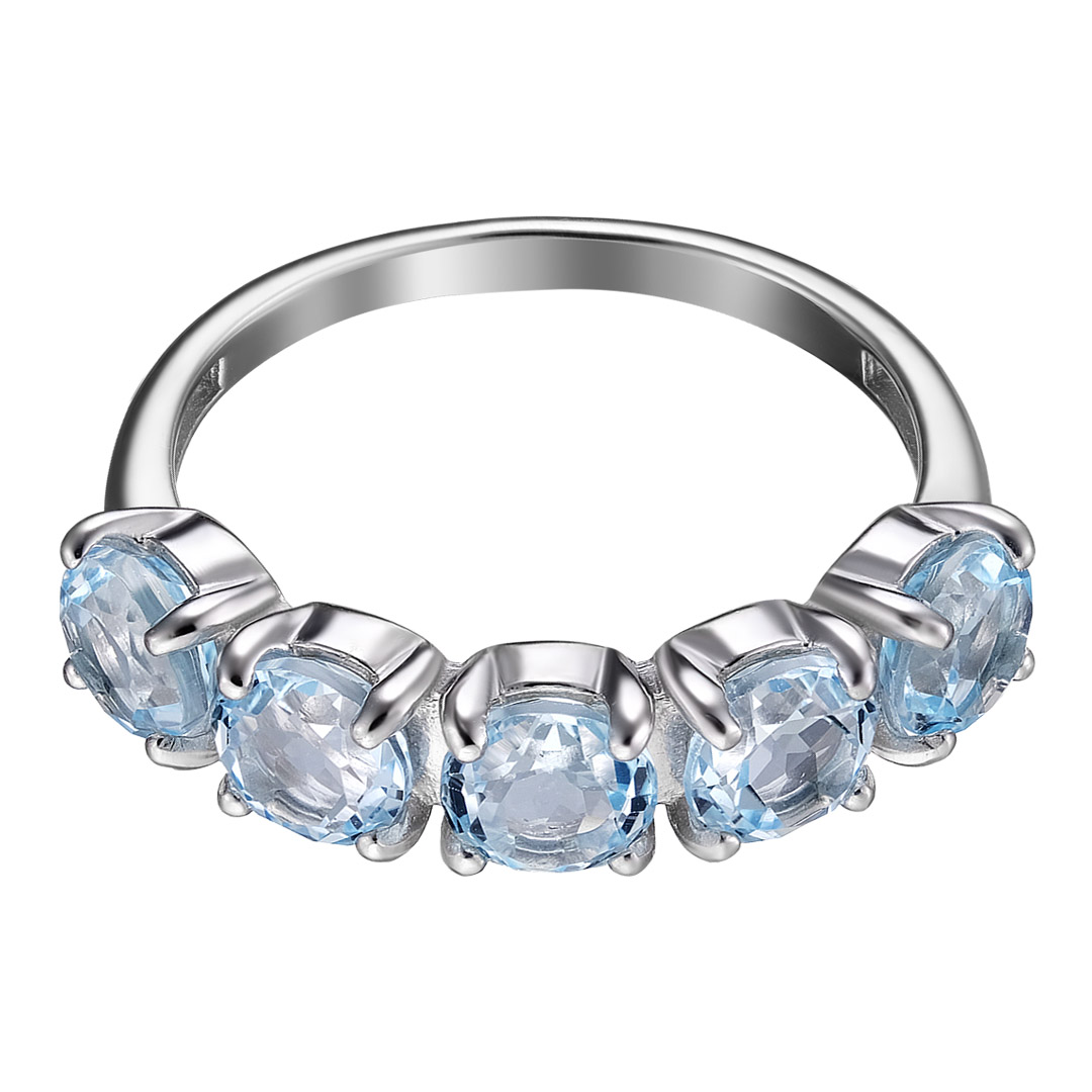 Серебряное кольцо 925 пробы; вставки 5 Топаз;