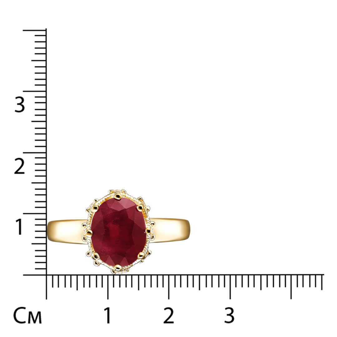 Серебряное кольцо 925 пробы; вставки 1 Рубин 3,1 ct F/2; 8 Куб.Цирконий бесцв.;