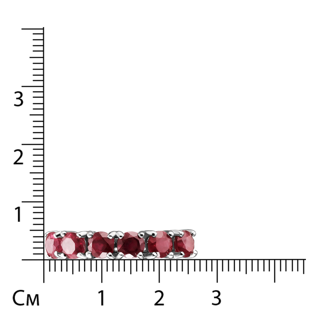 Серебряное кольцо 925 пробы; вставки 6 Рубин F/2 2,4 ct;