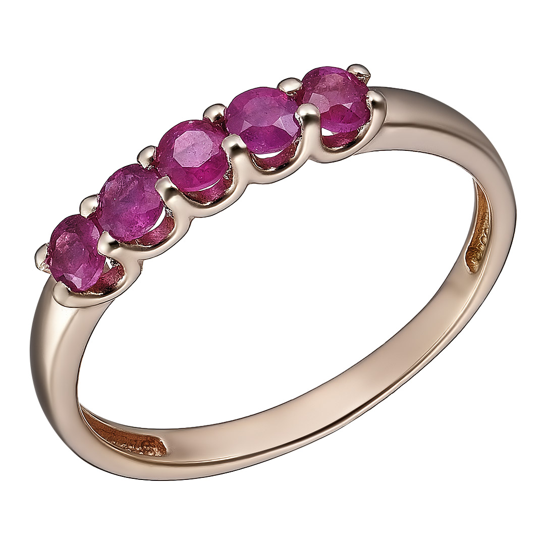 Серебряное кольцо 925 пробы; вставки 5 Рубин F/2 0,60