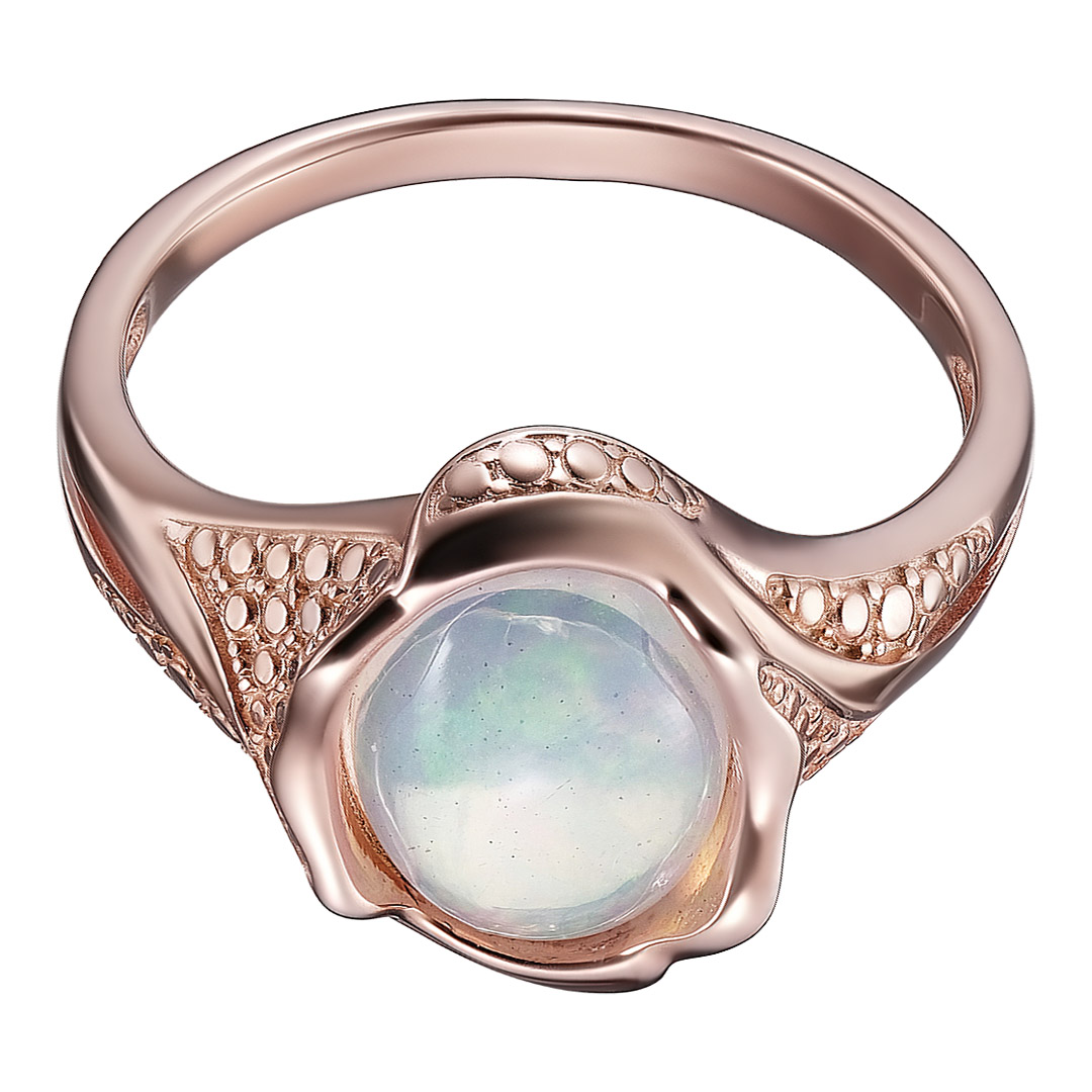 Серебряное кольцо 925 пробы; вставки 1 Опал белый;