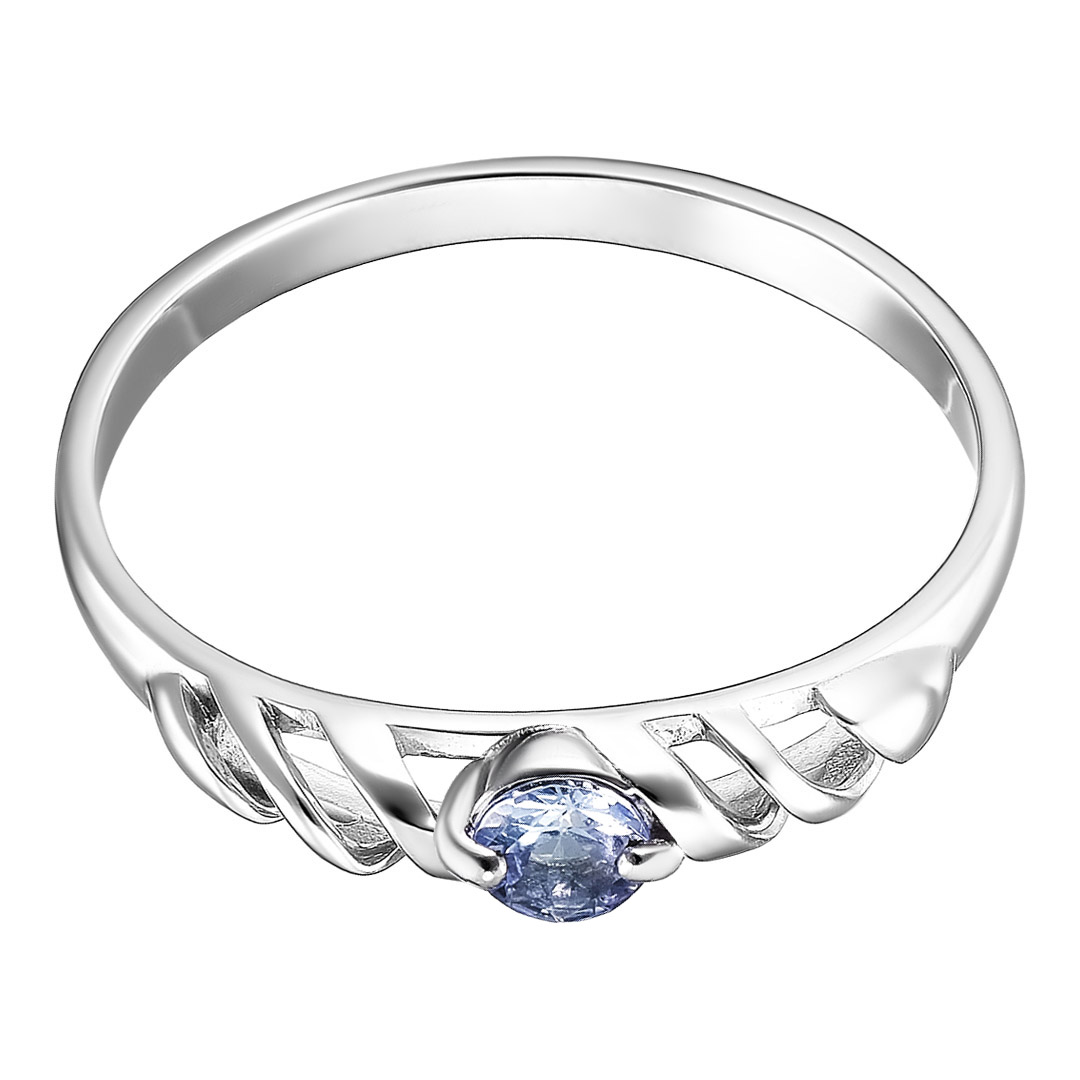 Серебряное кольцо 925 пробы; вставки 1 Танзанит;