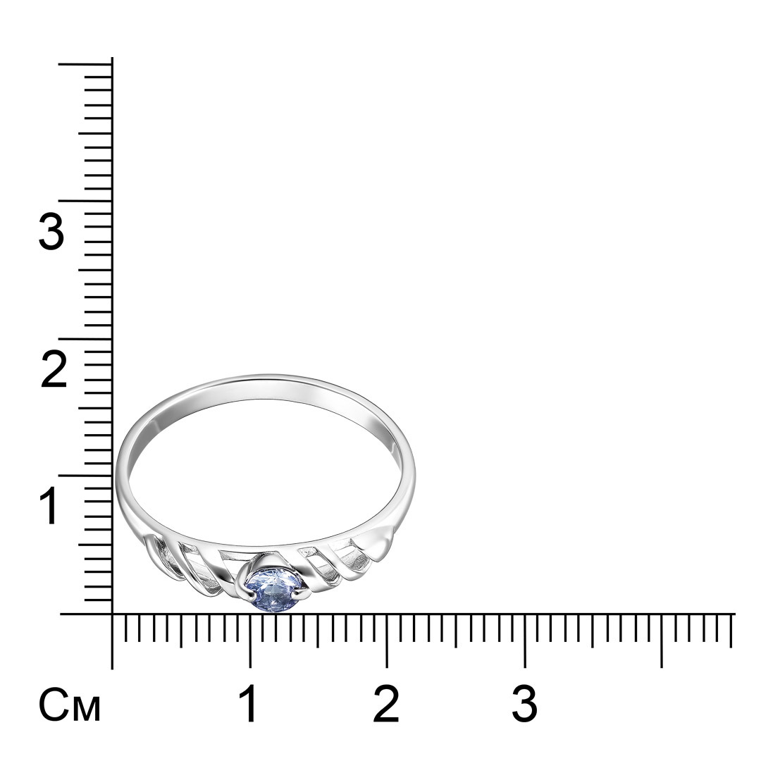 Серебряное кольцо 925 пробы; вставки 1 Танзанит;