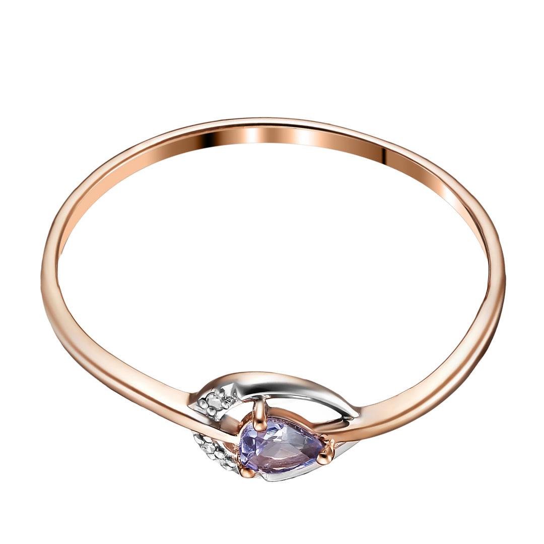 Серебряное кольцо 925 пробы; вставки 3 Бр.Кр-17 2/3А 0,0105; 1 Танзанит;