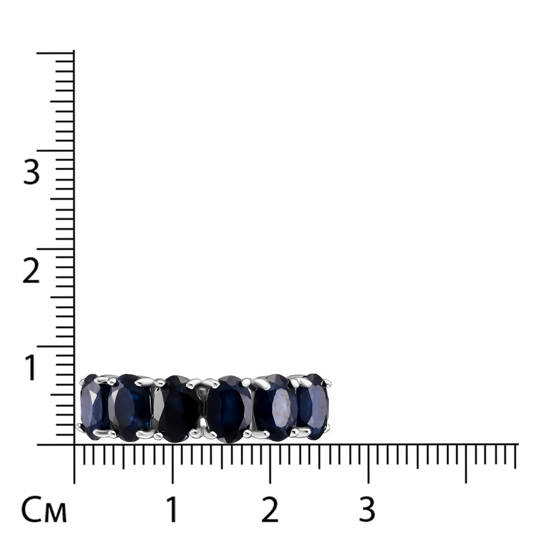 Серебряное кольцо 925 пробы; вставки 6 Сапфир U/2 3,9ct;