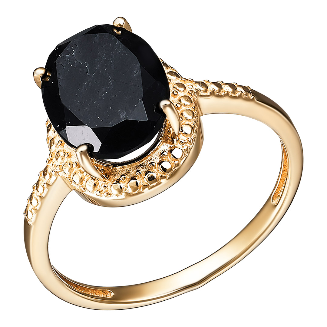 Серебряное кольцо 925 пробы; вставки 1 Турмалин черный;