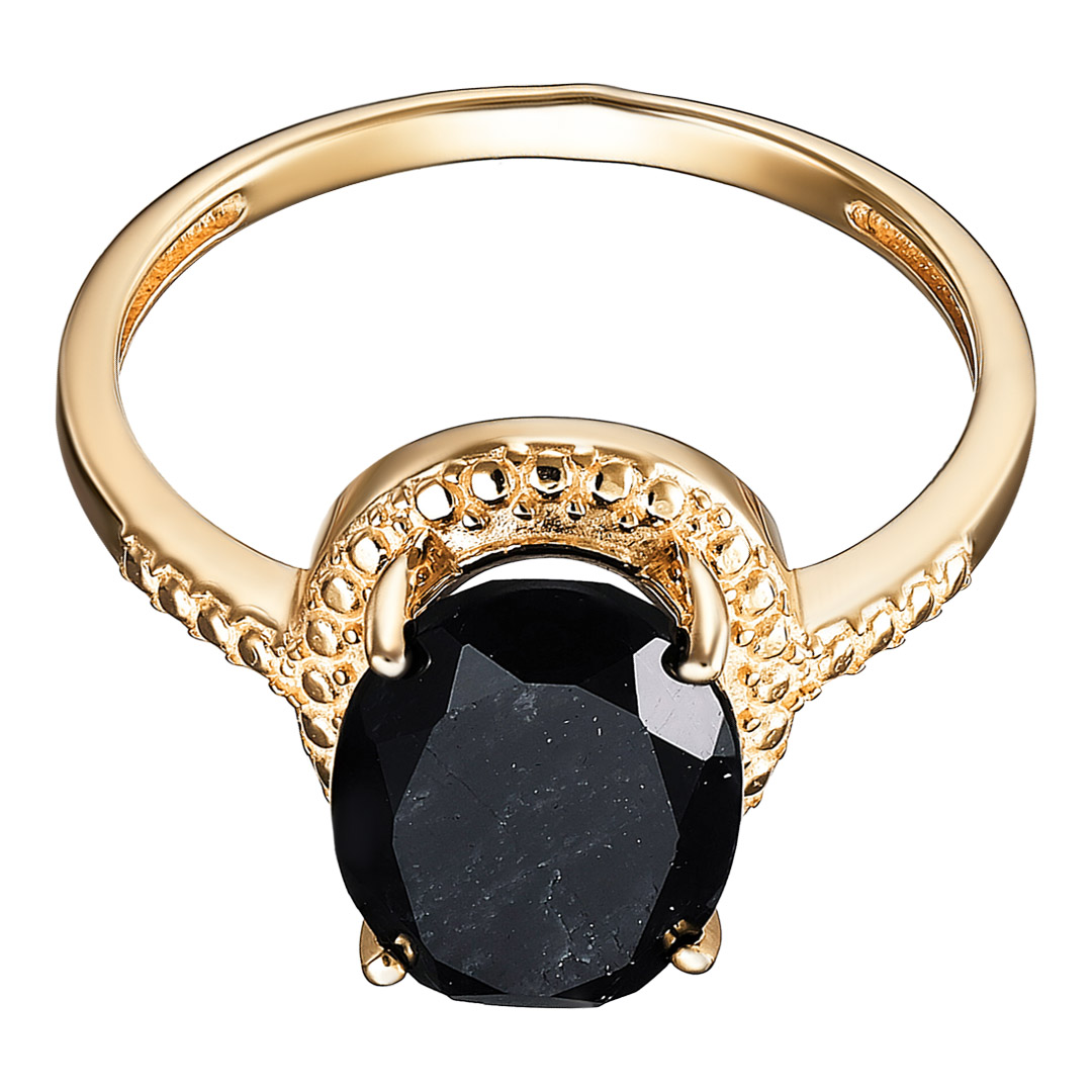 Серебряное кольцо 925 пробы; вставки 1 Турмалин черный;