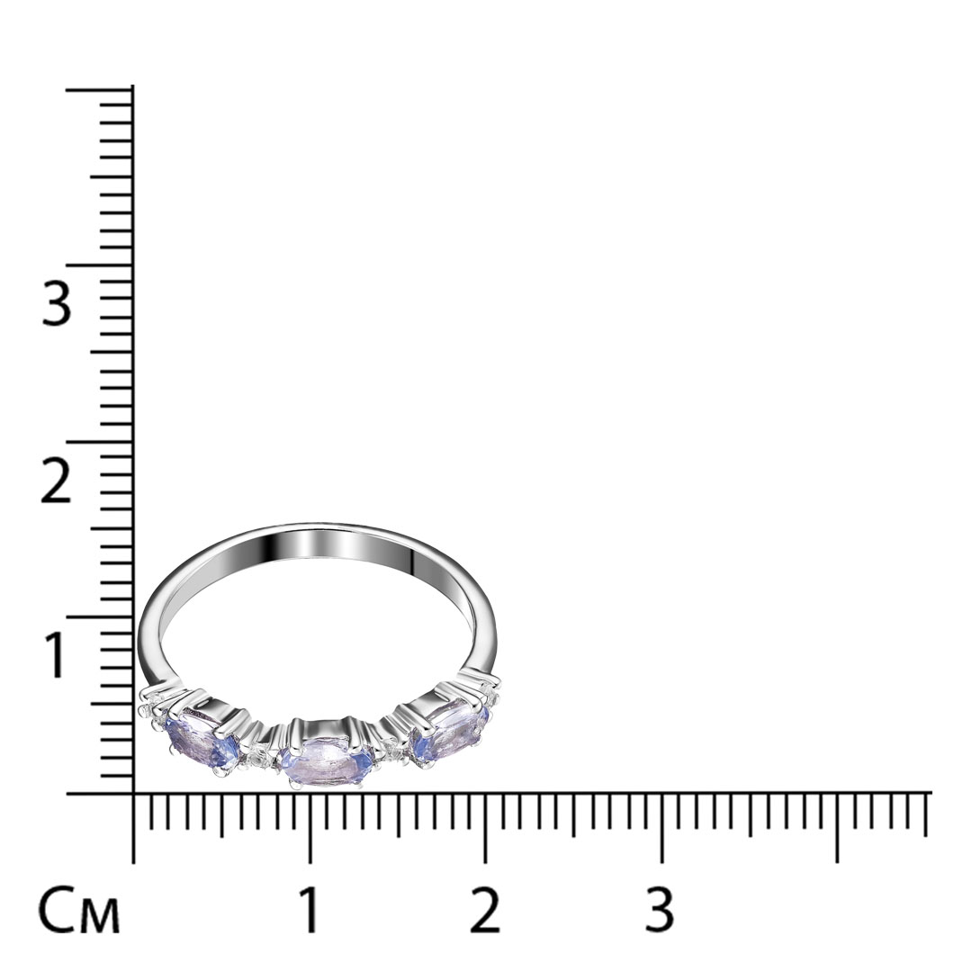 Серебряное кольцо с танзанитами
