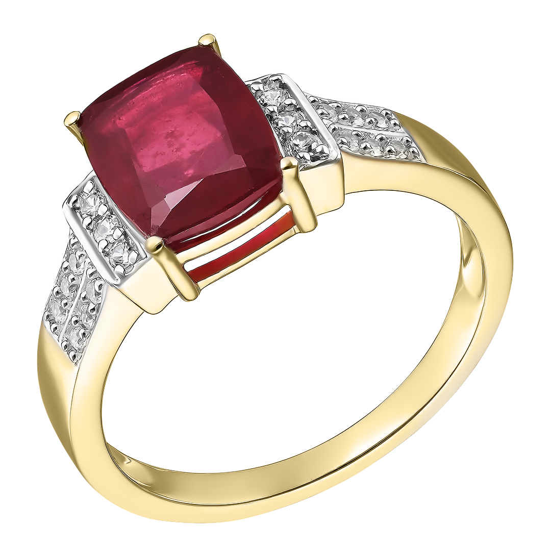 Серебряное кольцо 925 пробы; вставки 1 Рубин F/2 4,04 ct; 18 Циркон бесцв. 0,27 ct;