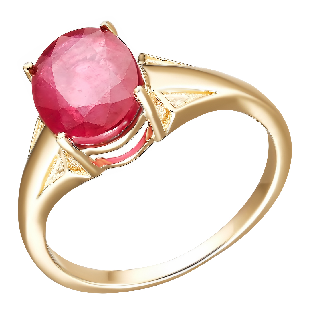 Серебряное кольцо 925 пробы; вставки 1 Рубин 3,1 ct F/2;