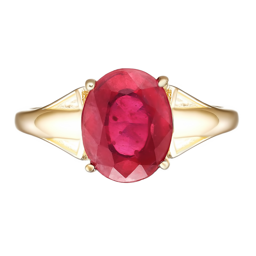 Серебряное кольцо 925 пробы; вставки 1 Рубин 3,1 ct F/2;
