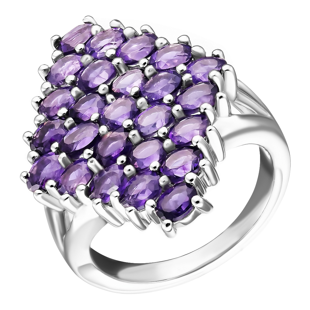 Серебряное кольцо с аметистами