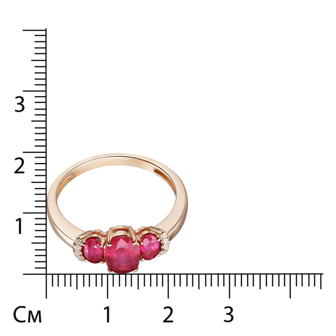 Серебряное кольцо 925 пробы; вставки 8 Топаз белый; 1 Рубин 1,13 F/2; 2 Рубин 0,5 F/2;