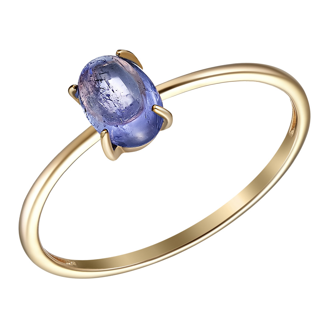 Серебряное кольцо 925 пробы; вставки 1 Танзанит;