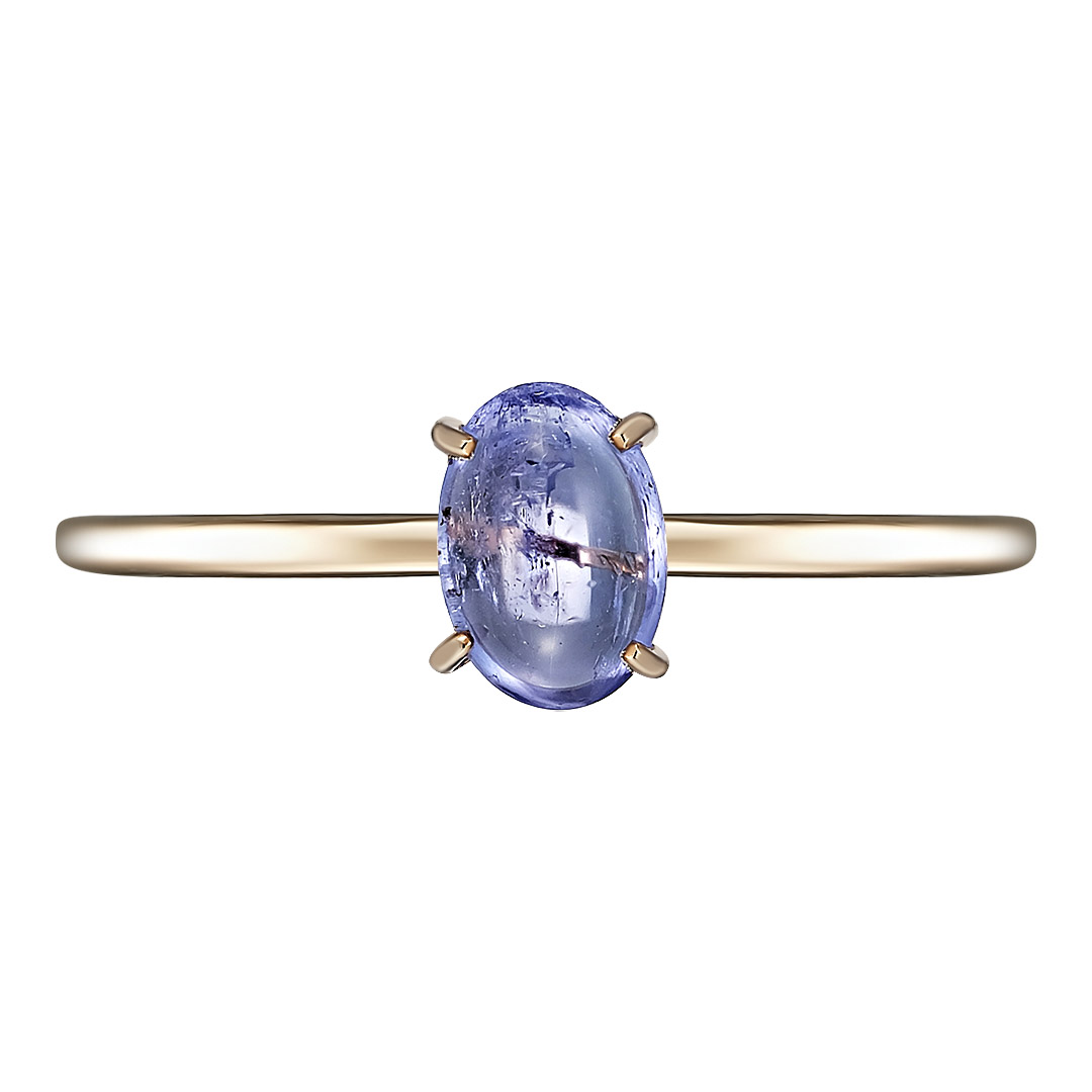Серебряное кольцо 925 пробы; вставки 1 Танзанит;