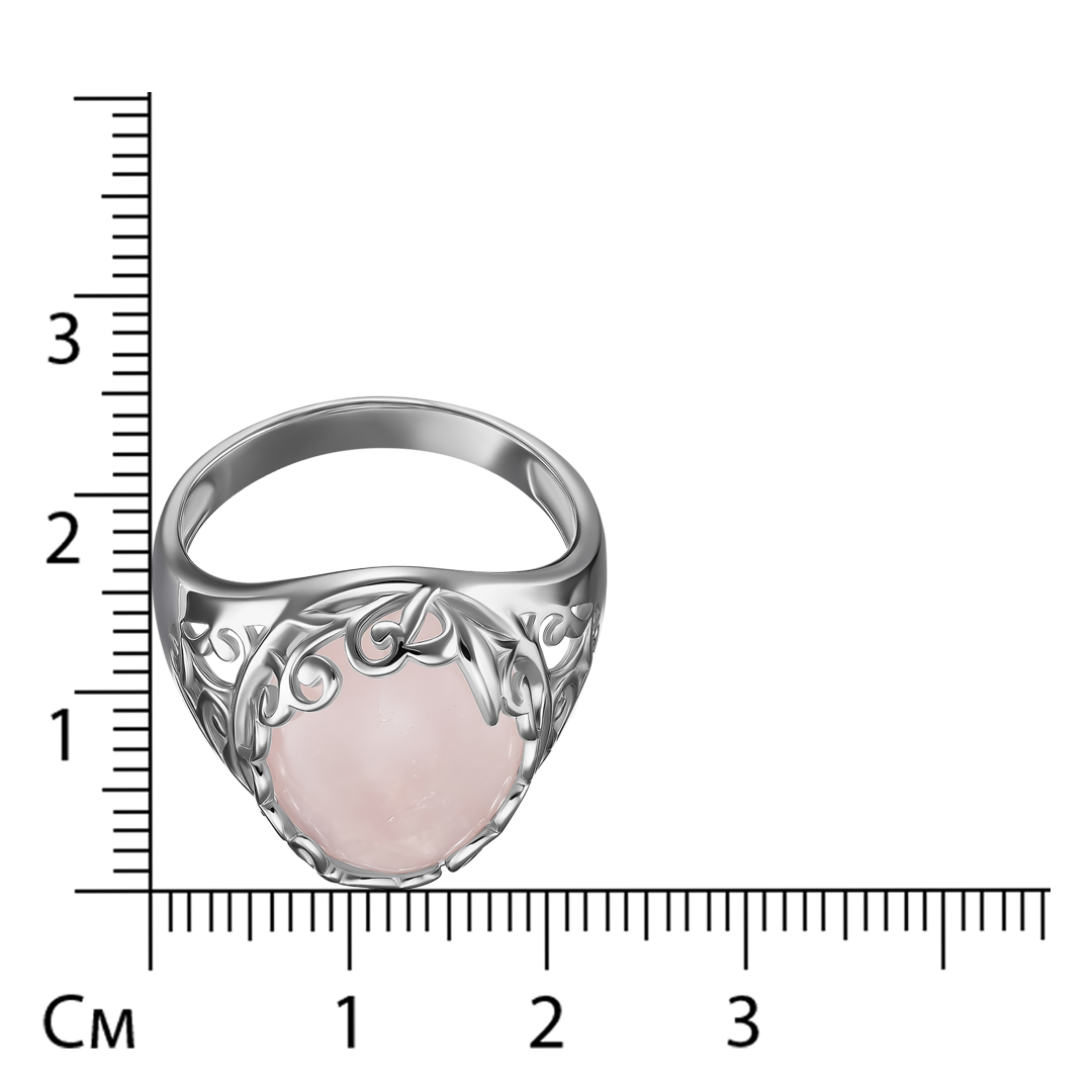 Серебряное кольцо 925 пробы; вставки 1 Кварц розовый;