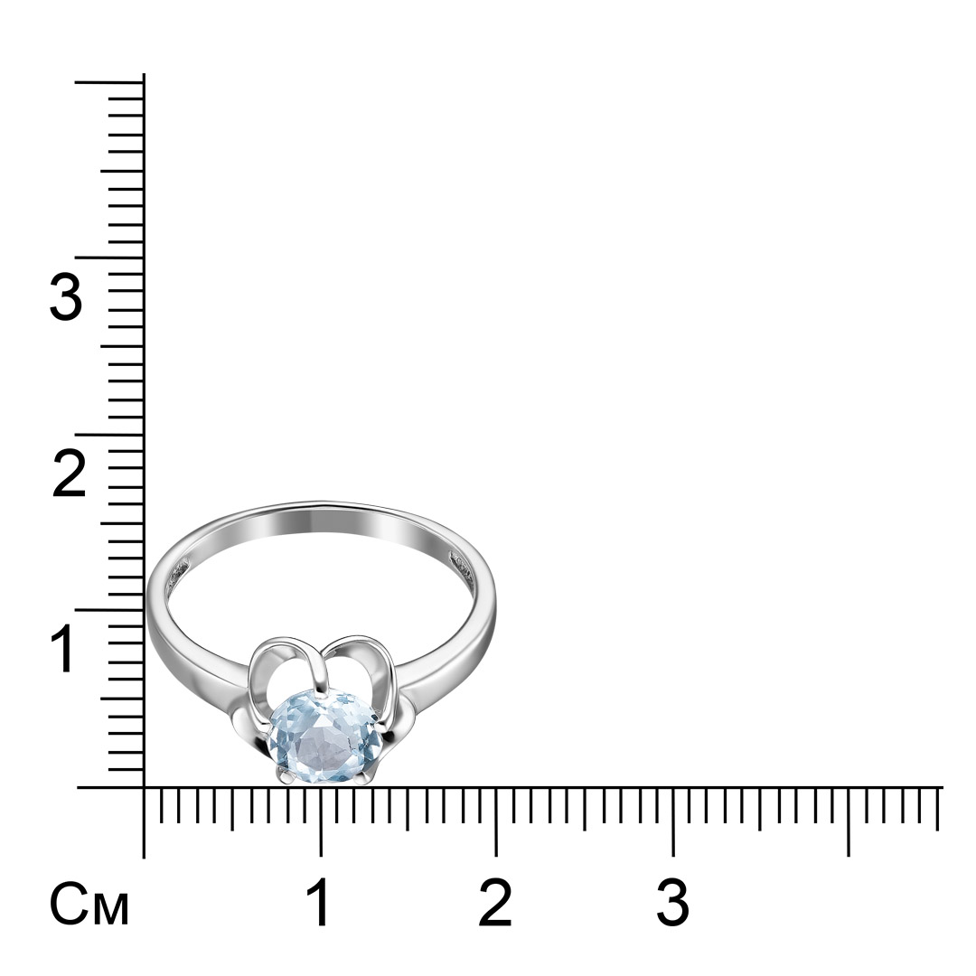 Серебряное кольцо с топазом "Цветок"