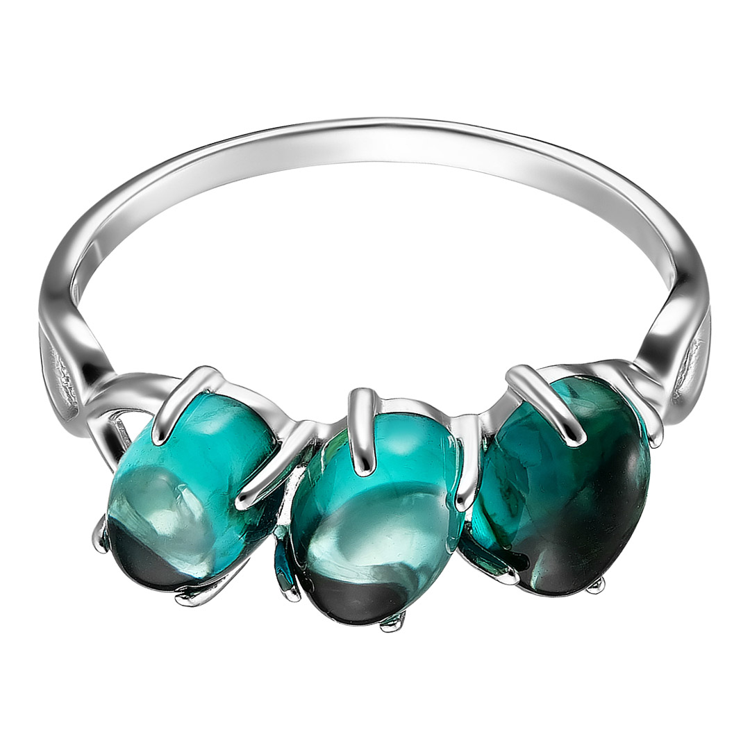 Серебряное кольцо 925 пробы; вставки 3 Янтарь;