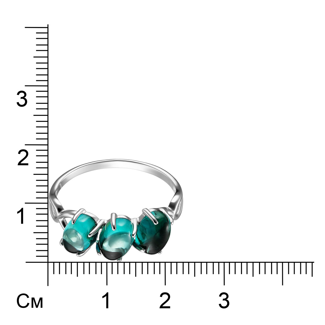 Серебряное кольцо 925 пробы; вставки 3 Янтарь;