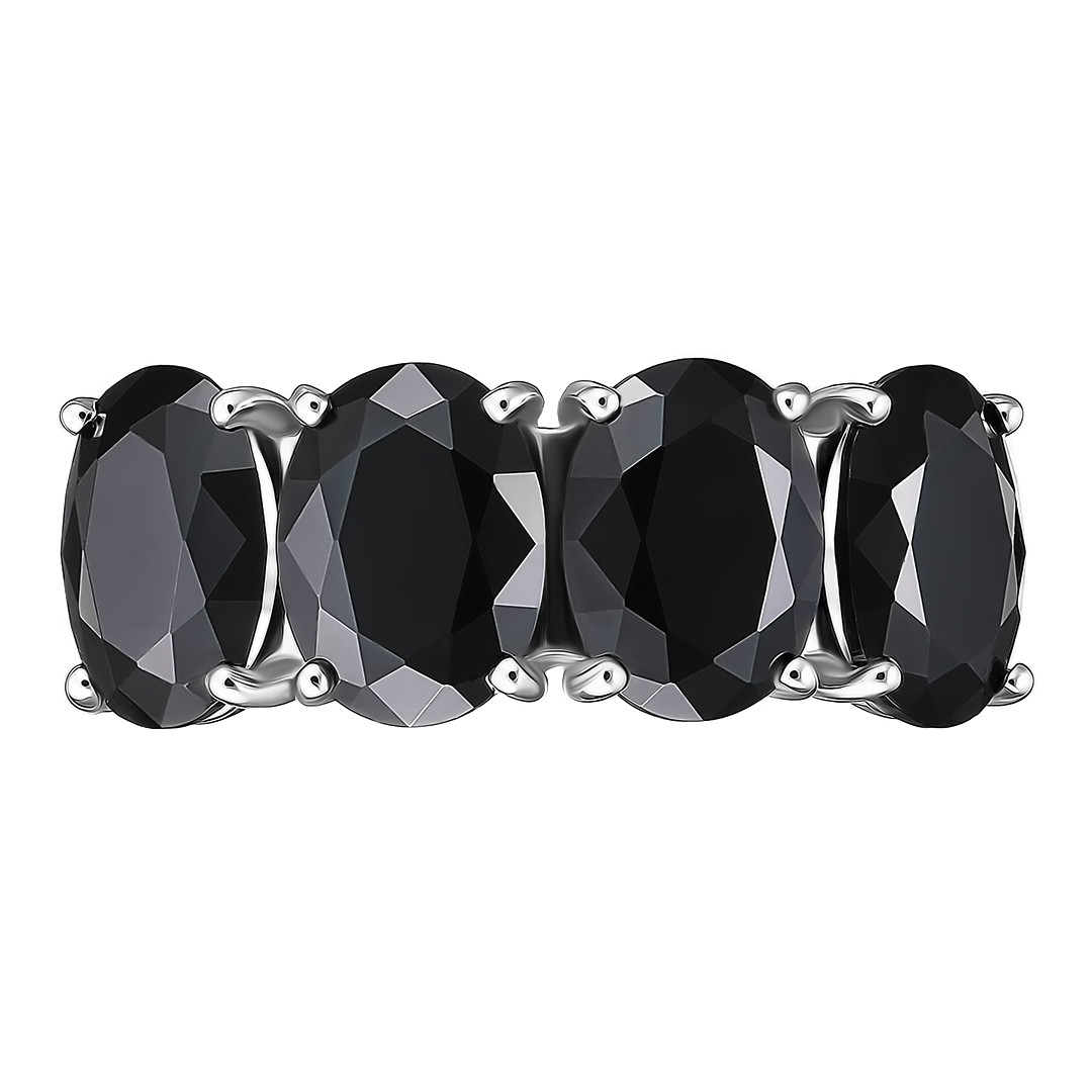 Серебряное кольцо 925 пробы; вставки 4 Шпинель черная;