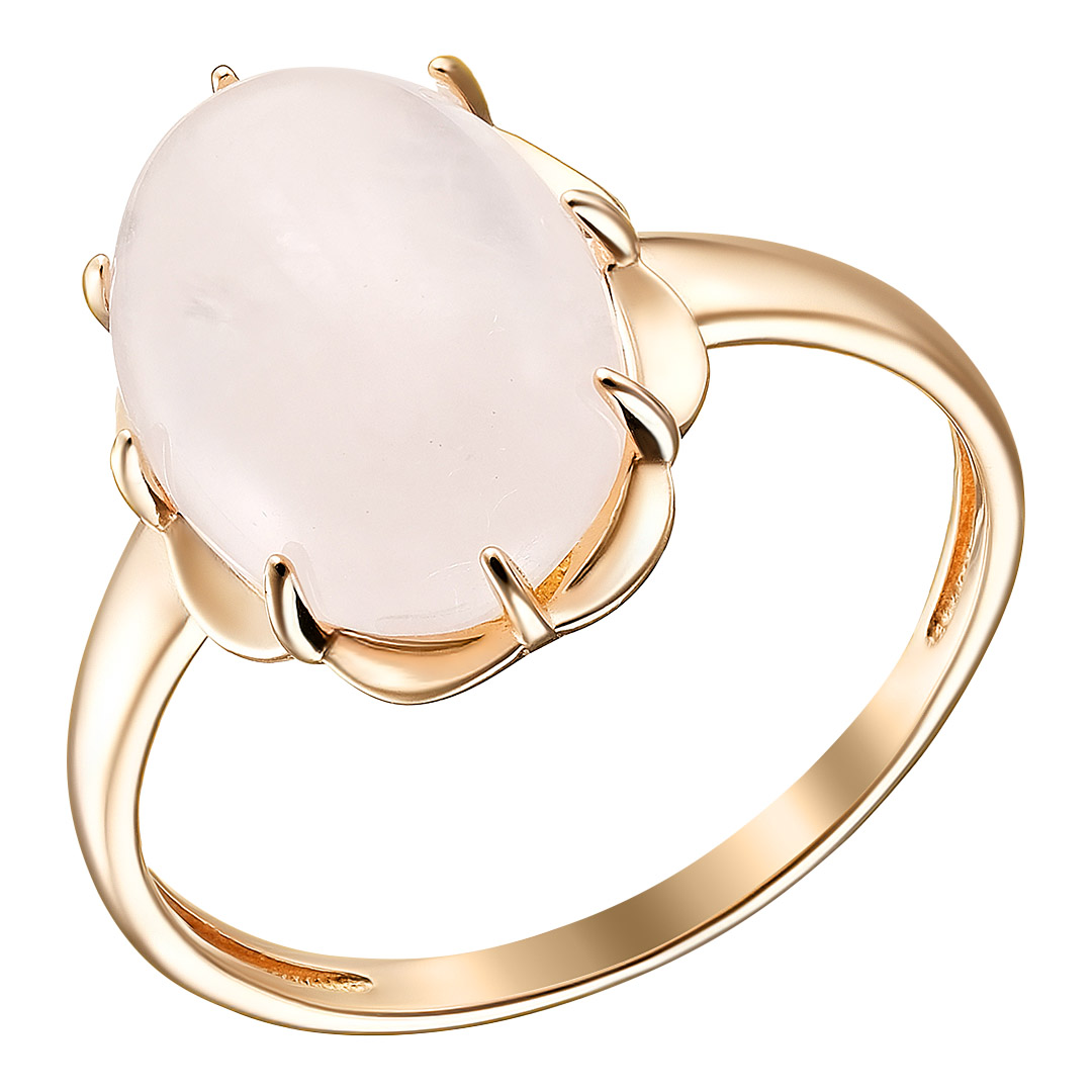 Серебряное кольцо 925 пробы; вставки 1 Кварц розовый;