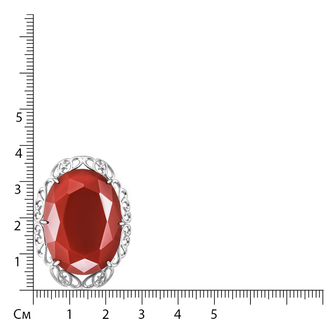 Серебряное кольцо 925 пробы; вставки 1 Агат нат.;