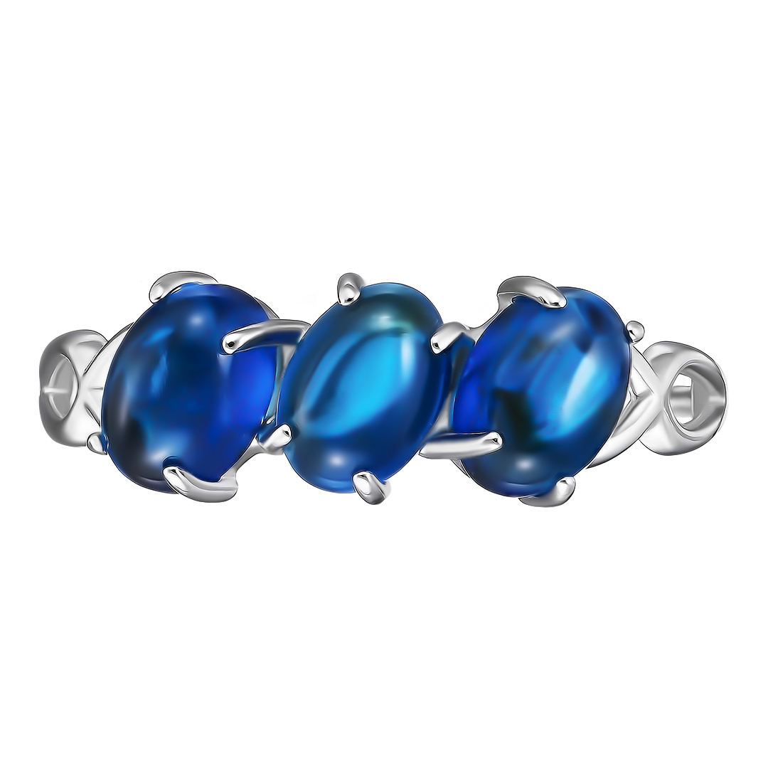 Серебряное кольцо 925 пробы; вставки 3 Янтарь;