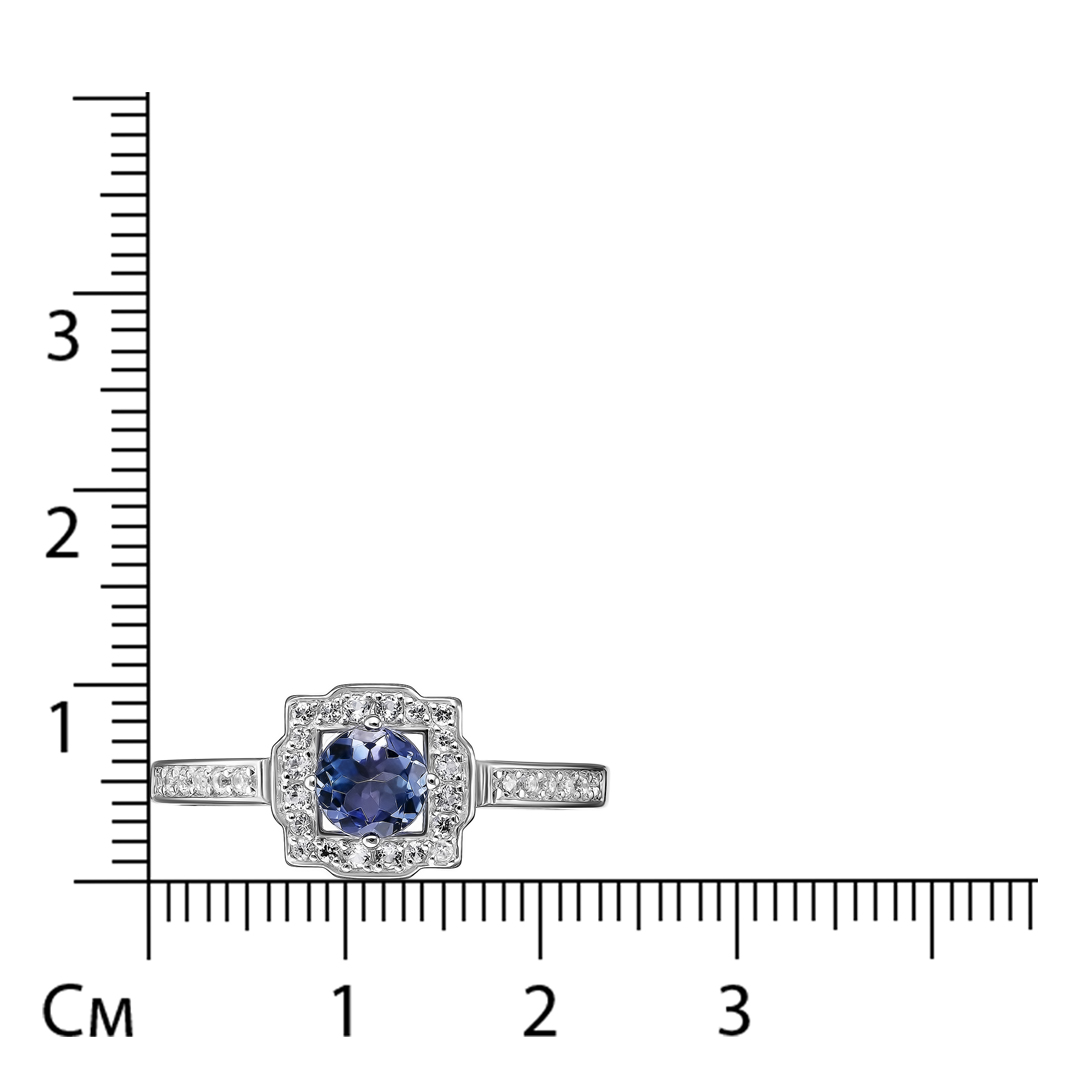 Кольцо из белого золота с танзанитом