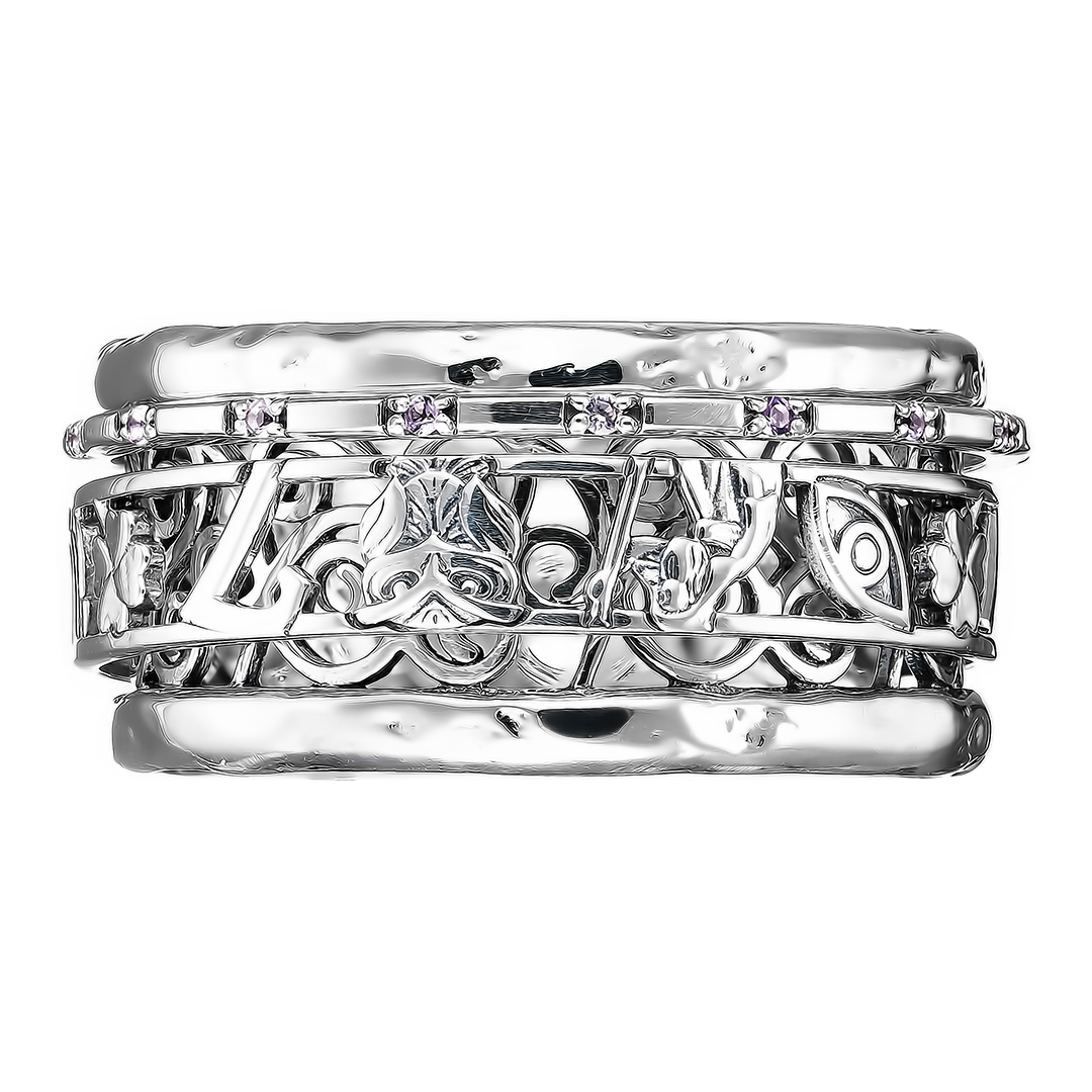 Серебряное кольцо с аметистами