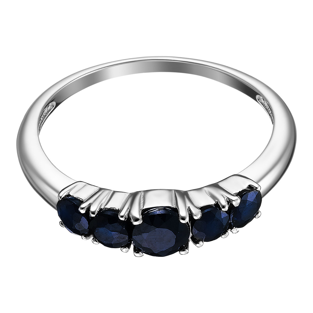 Серебряное кольцо 925 пробы; вставки 5 Сапфир U/2 0,948;